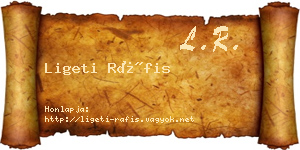 Ligeti Ráfis névjegykártya